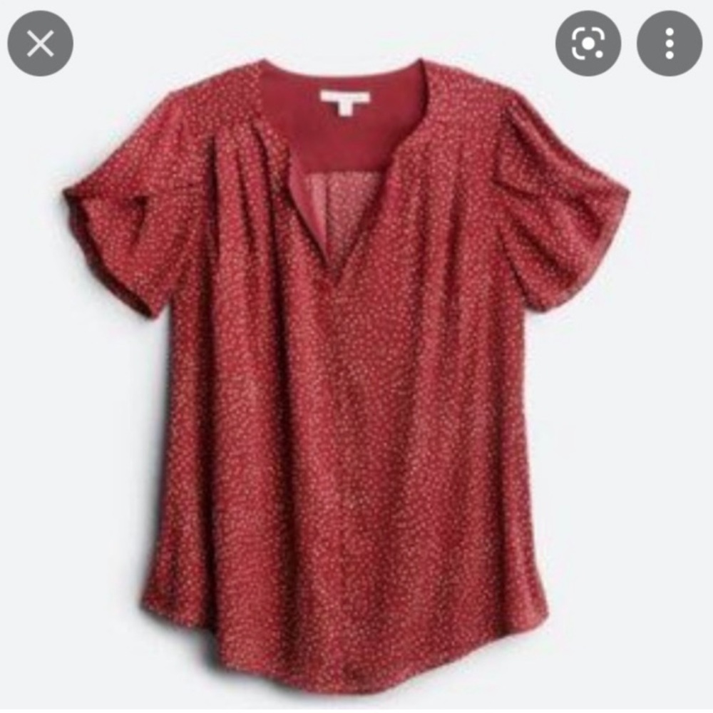 NWOT Stitch Fix 41 Hawthorn Carol Tulip Sleeve Blouse 2X  Sienna Red